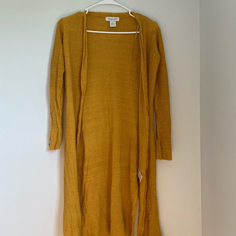 Golden yellow long cardigan